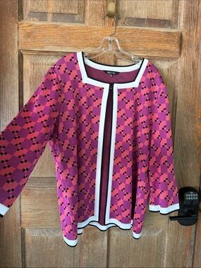 Misook punk and white Cardigan Sz XL